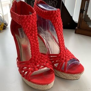Steve Madden Coral Crochet Espadrille Wedges Shoes